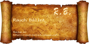 Rauch Bálint névjegykártya